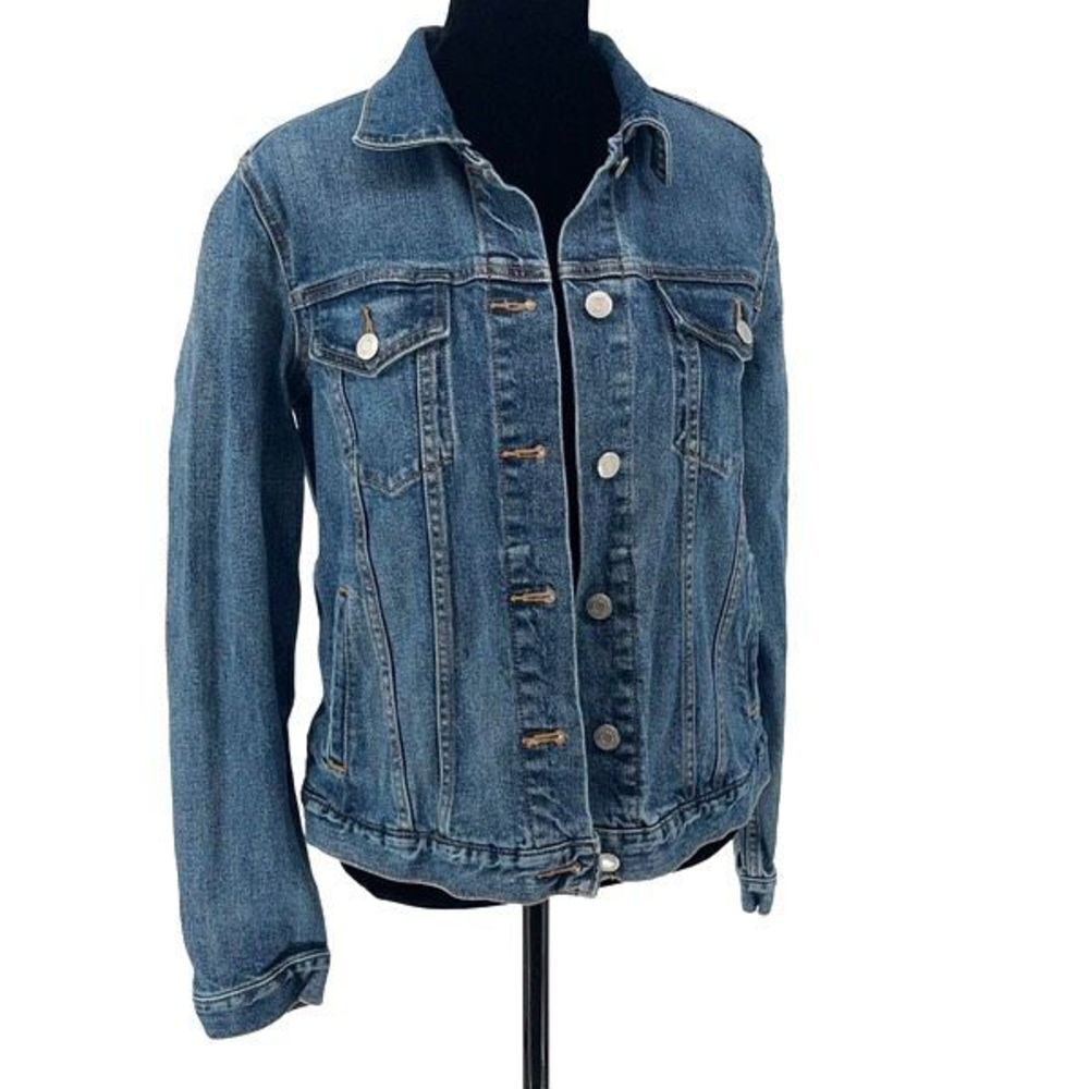Gap Denim‎ Womens V-Icon Med Cooper Classic Jean Jacket Blue Size Medium